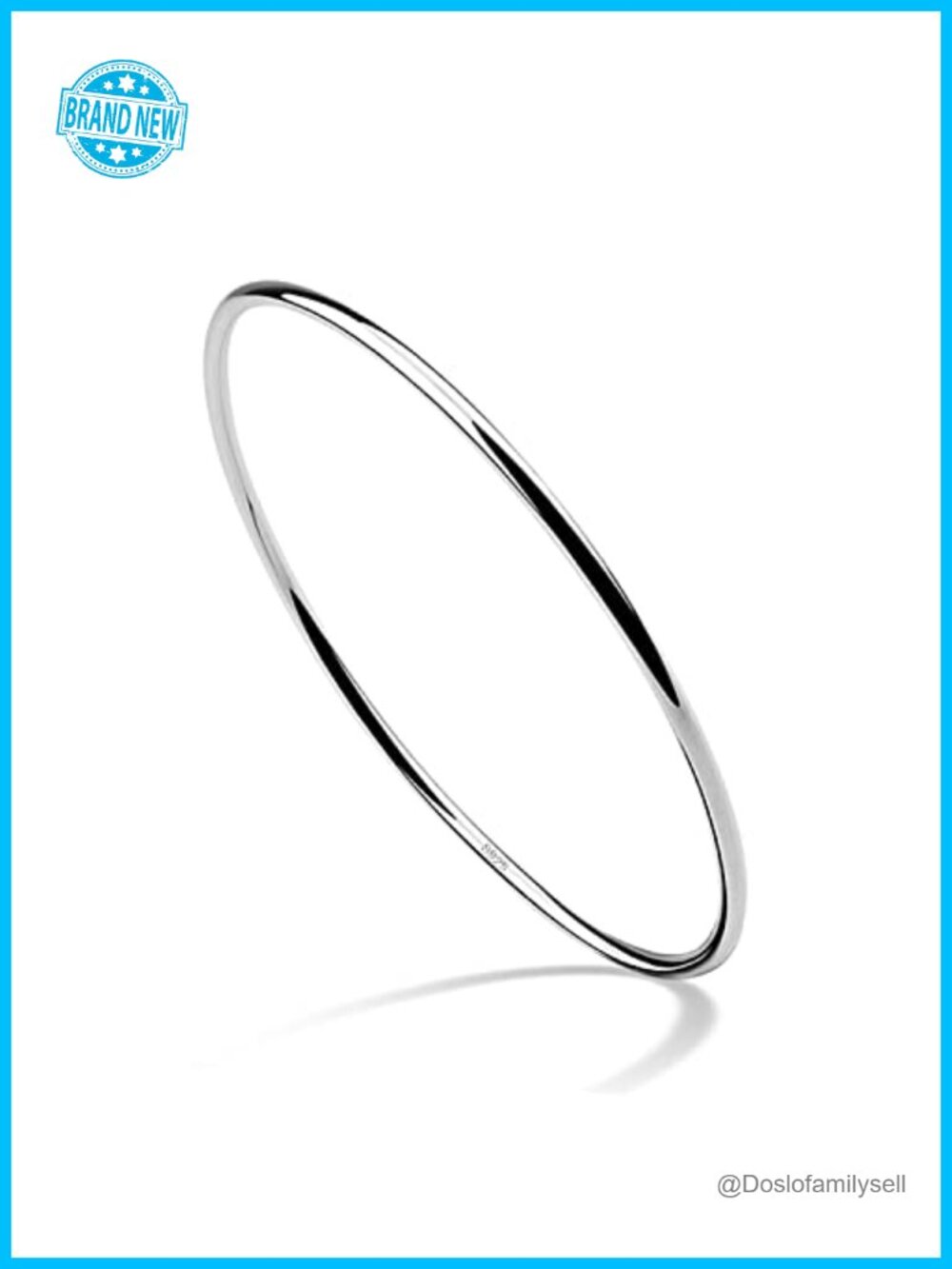 Minimalist Original 925 Sterling Silver Bangles Stackable Set Bracelet 2MM Thick